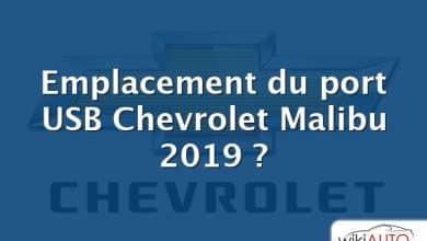 Emplacement du port USB Chevrolet Malibu 2019 ?